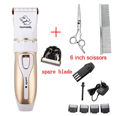 addblade andscissors Перезаряжаемая машинка для стрижки домашних животных с низким уровнем шума, машинка для стрижки волос, триммер для стрижки кошек и собак, электрическая машинка для стрижки домашних животных - Цвет: addblade andscissors