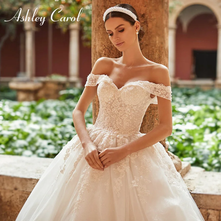 

Ashley Carol Princess Wedding Dress 2022 Romantic Sweetheart Beaded Appliques Lace Up A-Line Bridal Dresses Vestido De Noiva