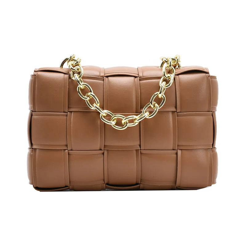 

Women Crossbody Bag Weave Flap Bags For Women 2020 Quality Leather Thick Chain Shoulder Messenger Bags Female Handbag And Purse
