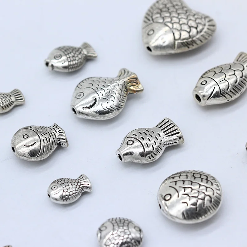 20p цинковый кулон с изображением животных серебряные подвески счастливой рыбкой