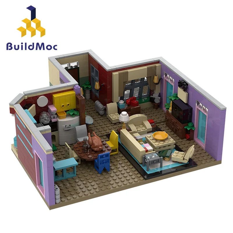 

Buildmoc Liveing Room City Building Blocks Sets Kits Friends House Bedroom Kitchen Model Educational Classic Toys With 894 Pcs