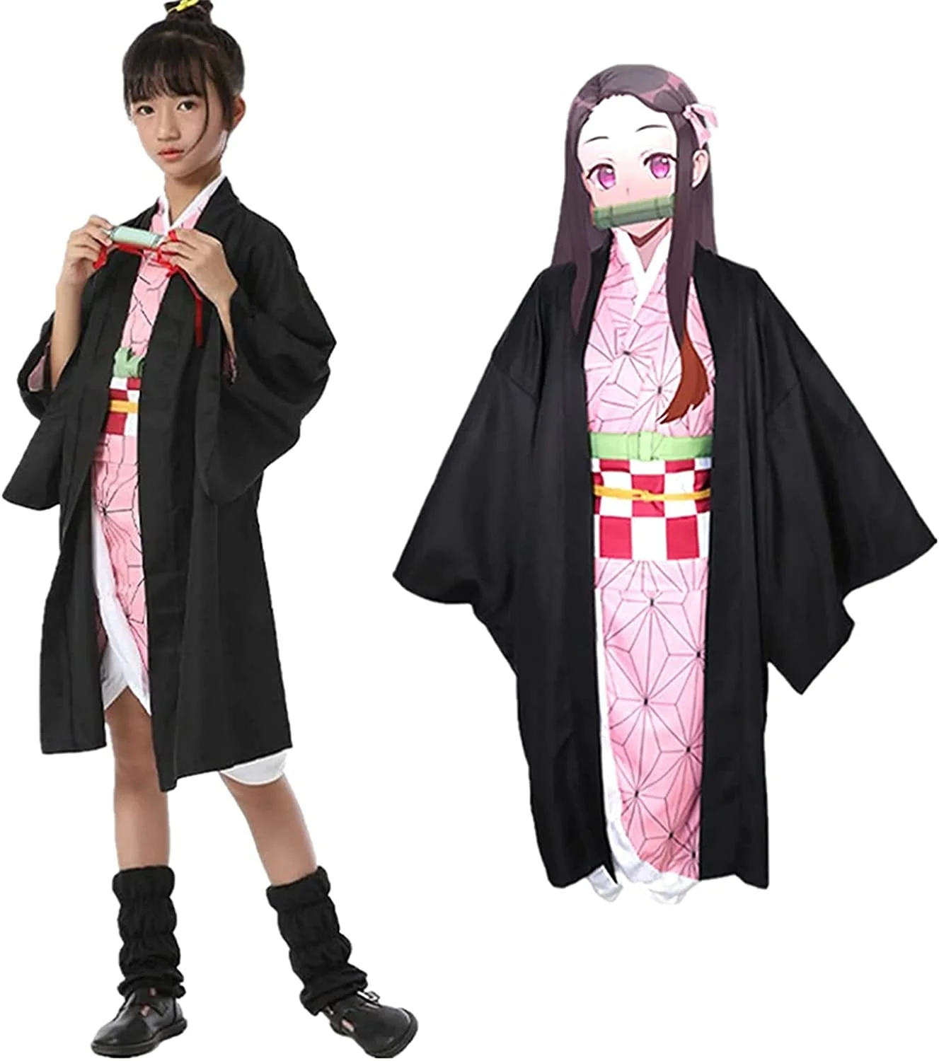 

Косплей-Костюмы для детей, рассекающий демонов, камадо незуко, кимоно из аниме, накидка на Хэллоуин, детская версия