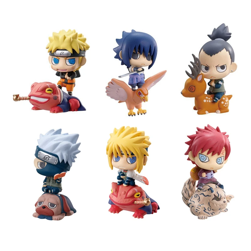 6 шт. в упаковке Наруто Хатаке Какаши Shikamaru Namikaze Uchiha Figura Наруто ПВХ Набор фигурок Саске Минато кукла