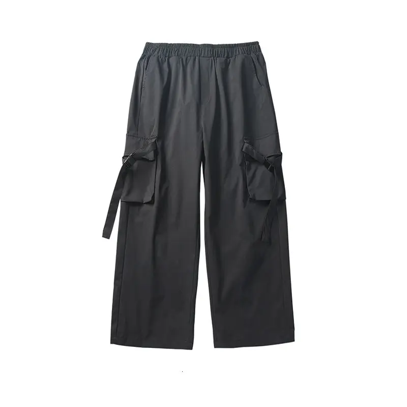 

Spring Summer Cargo Pants Men's Fashion Multi-pocket Casual Pants Men Streetwear Korean Hip-hop Straight Wide-leg Pants Mens