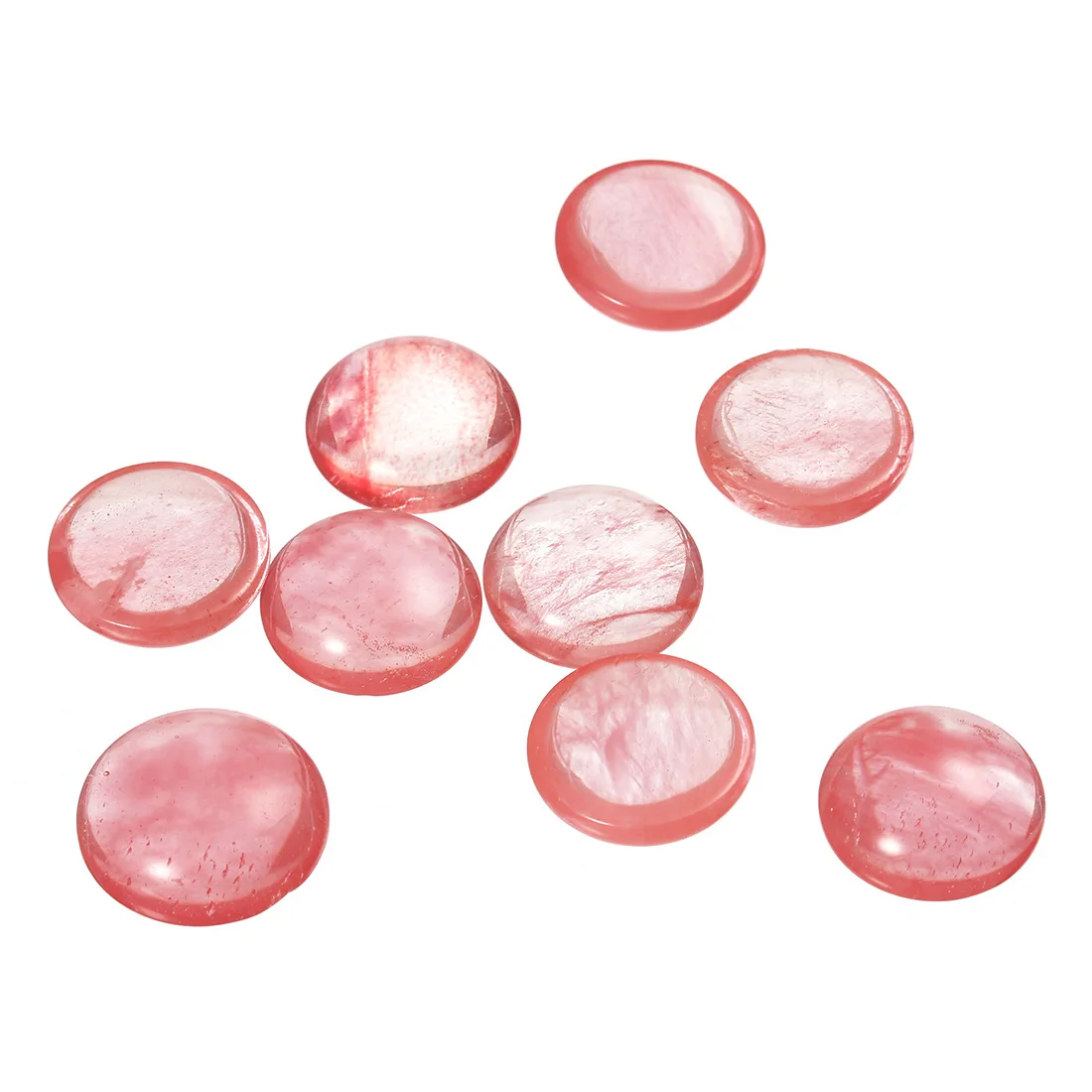 

8mm 10mm 12mm Watermelon Red Round Natural Stone Flat Base For Earrings Necklace Ring Jewelry Making