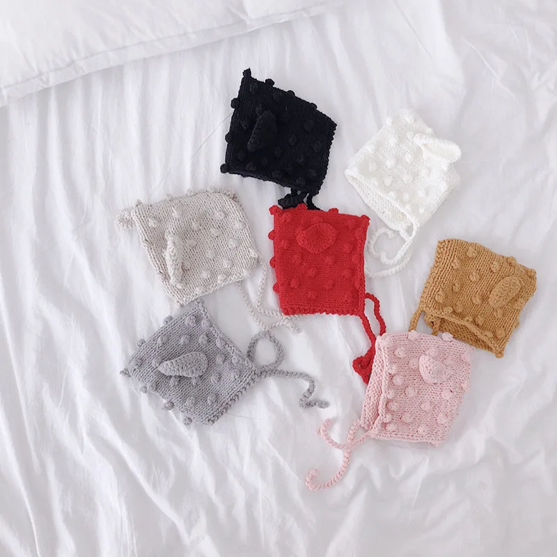 Осенне-зимние милые шерстяные вязаные шапки для маленьких мальчиков и девочек от