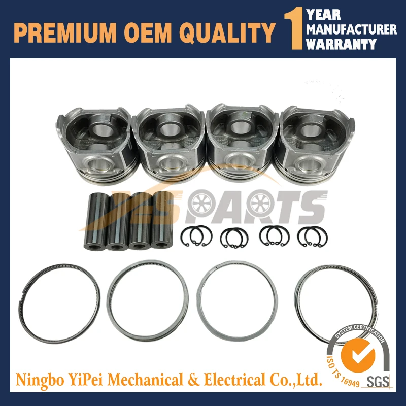 4 комплекта STD V3307 V3307T поршневое и кольцо для трактора Kubota M6040 Bobcat S630 T650 S65