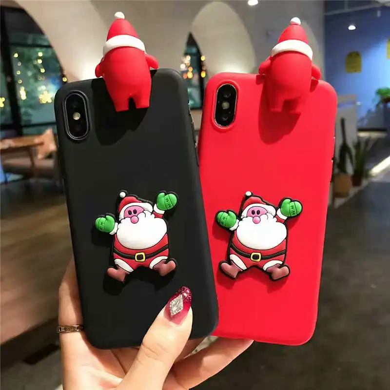 

3D Cartoon Christmas Deer soft case For Vivo y7s y12 y17 y19 y55 y66 y67 y75 y79 y85 y91 y97 v15 v17 Pro v11i s5 z5x x27 Pro