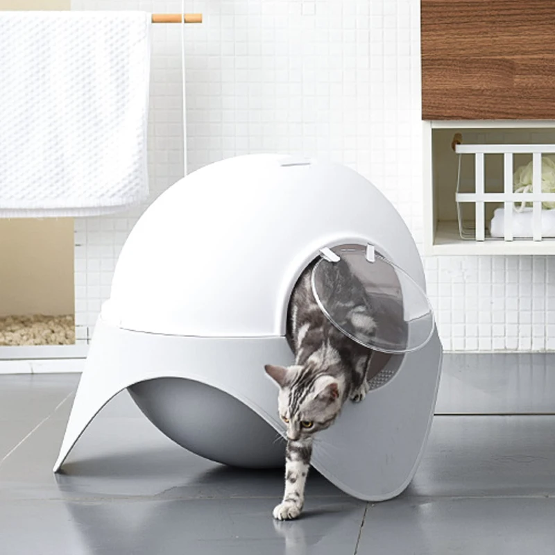 Кошачий песочный горшок закрытый тубус для кошек Большой кошачий Туалет НЛО