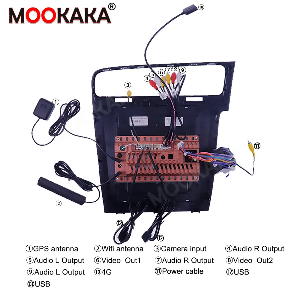 저렴한 안드로이드 무선 Carplay 폭스 바겐 Golf7 2014-18 자동 서라운드 뷰 카메라 자동차 멀티미디어 플레이어 스테레오 라디오 GPS 네비게이션, Android 무선 카플레이