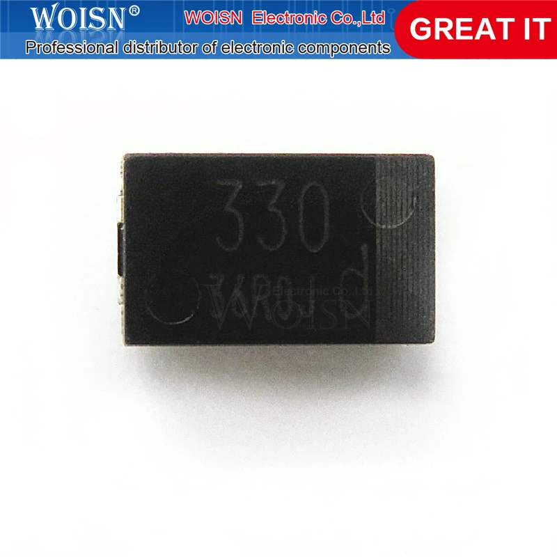 10 шт./лот SMD 6 3 V 330 мкФ танталовый конденсатор алюминиевая крышка с низким ESR 4TPB330M
