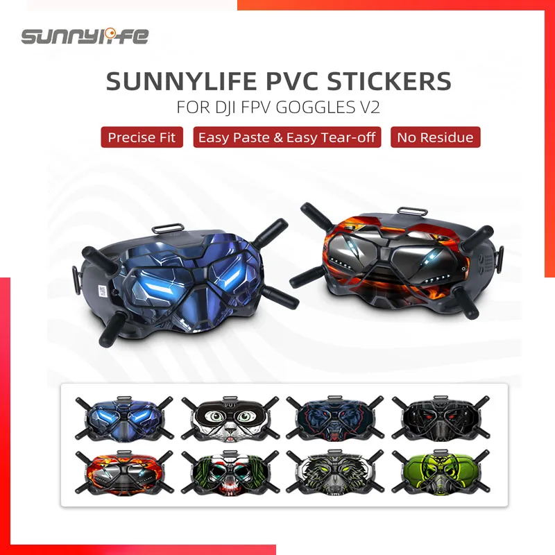 

Sunnylife for DJI FPV Goggles V2 PVC Stickers Protective Film Scratch-proof Decals Skin Accessories