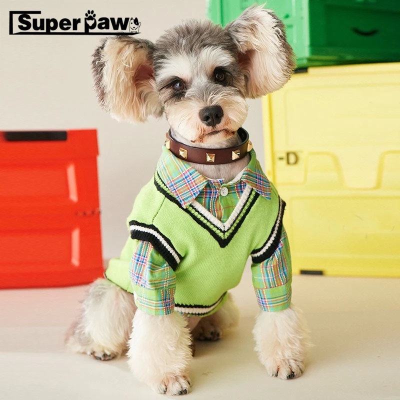 Модный свитер для собаки жилет рубашка костюм зимняя теплая одежда маленьких и