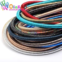 8mm 46cm soft rayon silk metal color cord hollow rubber diy necklace bracelet jewelry making findings olingart