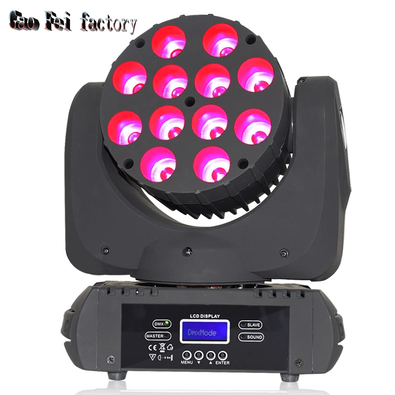 

Moving Head Light 12x12W LED 4in1 RGBW Lyre Beam Rotating Lighting DMX512 DJ Lights For Events Night Clubs Disco KTV Bar Show