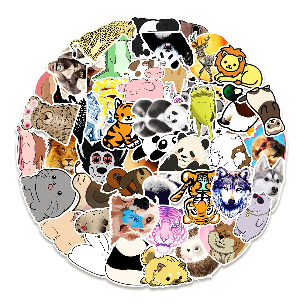

10/30/50 New Animal Collection Graffiti Stickers Mobile Phone Water Cup Luggage Car Waterproof Stickers Wholesale