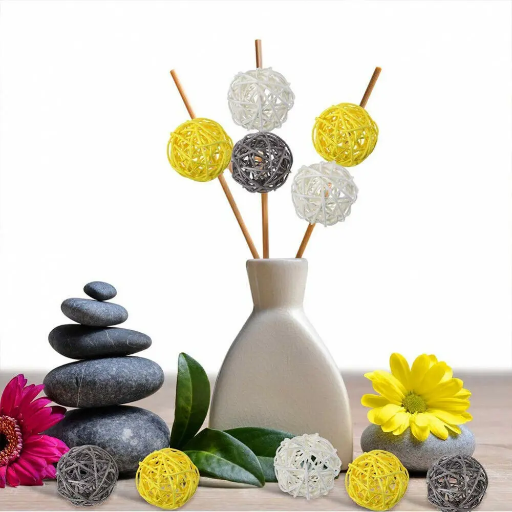 B-Mixed 3cm/5cm 20PCS Round Shape Rattan Ball Sepak Takraw for Christmas Birthday Party & Home Wedding Decoration | Дом и сад