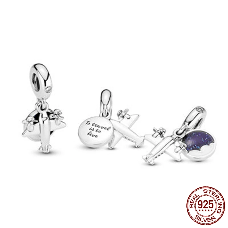 Volayer серебряные бусины 925 пробы Подвески в виде воздушного шара путешествий