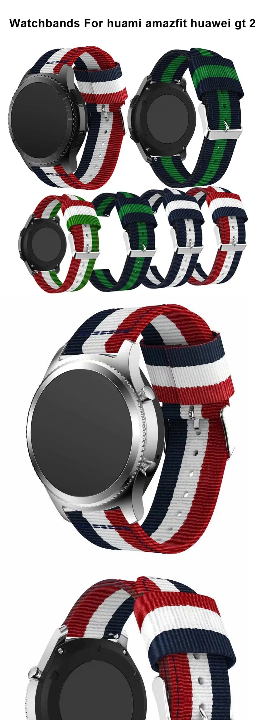 Для Amazfit GTR 47 мм ремешок нейлоновый тканый 22 мм ремешок для часов браслет для huawei GT ремешок для часов Amazfit Pace/Stratos 2 2S