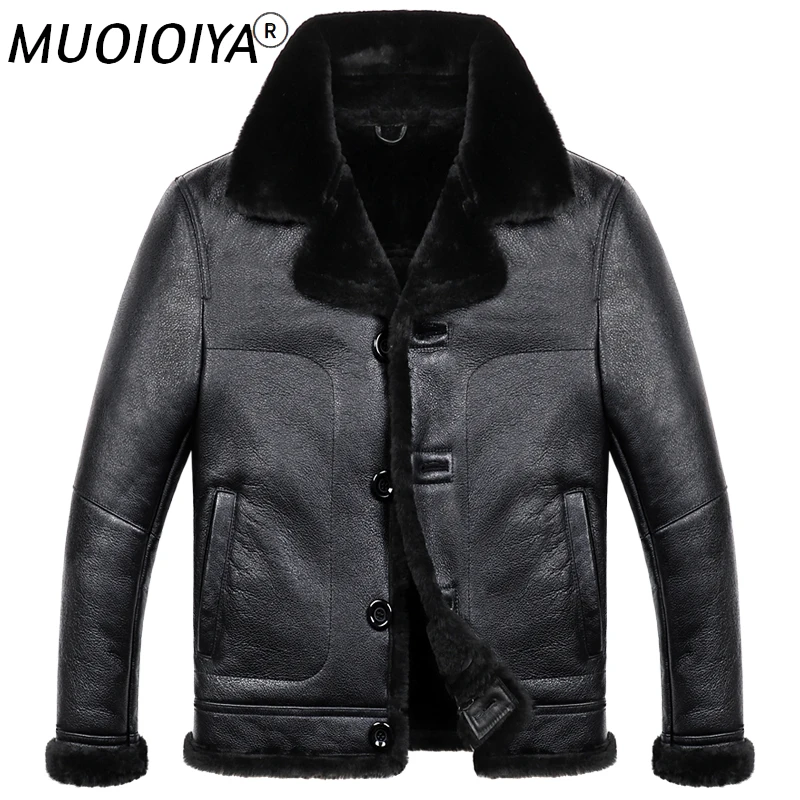 

Genuine Leather Jacket Men Winter Sheep Shearling Coat 2022 Thick Warm Wool Liner Real Sheepskin Leather Coats Hiver M811