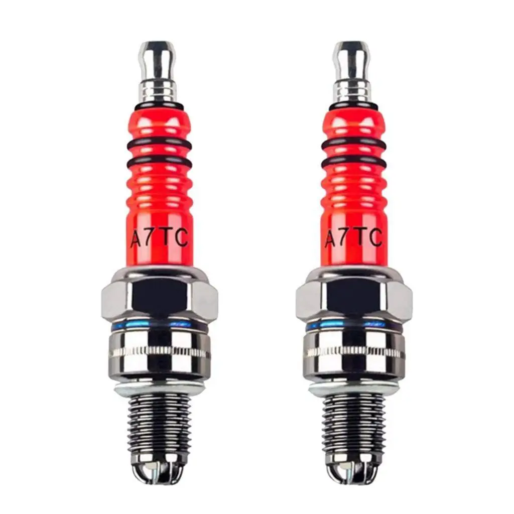 

2/4Pcs Spark Plug CR7HSA ATRTC High Performance 3-Electrode For GY6 50cc-150cc Scooter Motorcycle 10mm Iridium Spark Plug TSLM2