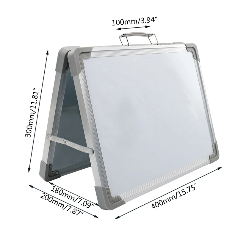 

Magnetic Desktop Foldable Whiteboard Mini Easel Double Sided with Holder for Kid N0HC