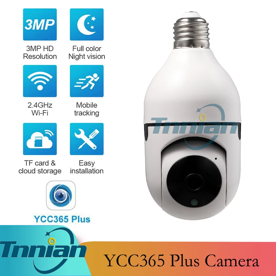 3MP Wifi Camera Mini Plus E27 Bulb Socket 1080P Auto Tracking PTZ Cam Full HD Security Serveillence for Smart Home CCTV Monitor |