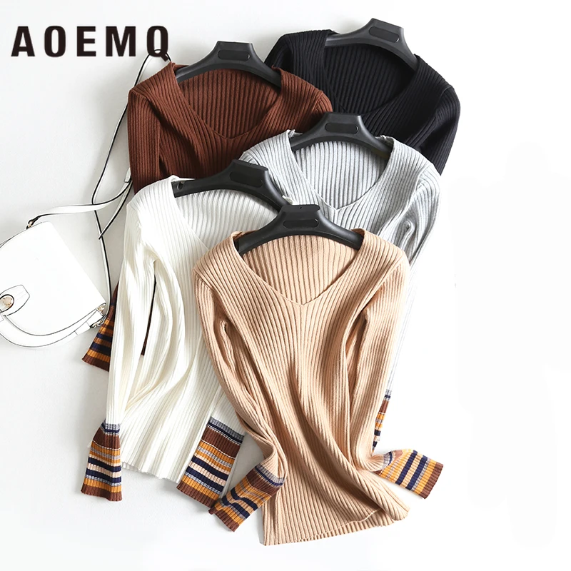 AOEMQ новый модный свитер один размер 5 цветов в полоску подходит для секса