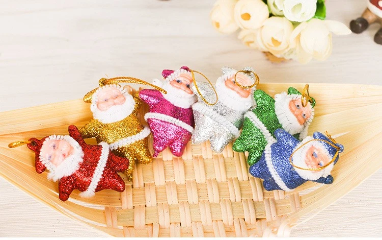 18pcs Мини Санта Клаус Подвески DIY Ёлочные украшения висячие украшения Новогодний подарок Новогодние украшения для дома