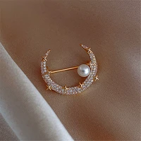 designer moon pearl brooch cute japanese fashion net red anti light buckle temperament dropshipping