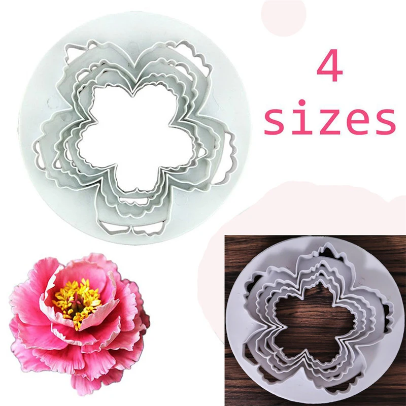 4 шт./компл. пион лепестковая форма резак помадка торт Сахарная паста инструмент