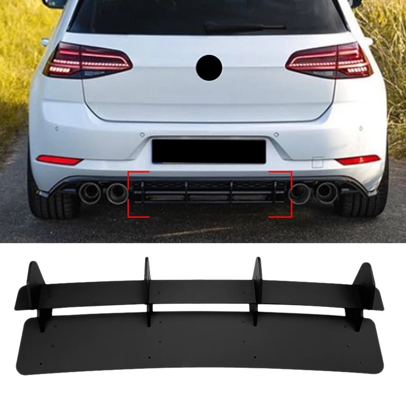

For Golf 7.5R Golf 7.5 R 2017-2019 Glossy Black Rear Bumper Diffuser Splitter Spoiler Fins Trim