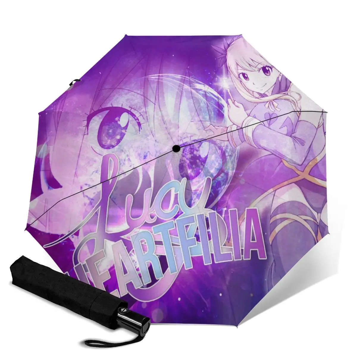 

Ветрозащищенный автоматический зонт HUAZI, на 2 человек, 3 сложения, 8 косточек, сказочный художественный мужской и женский уличный