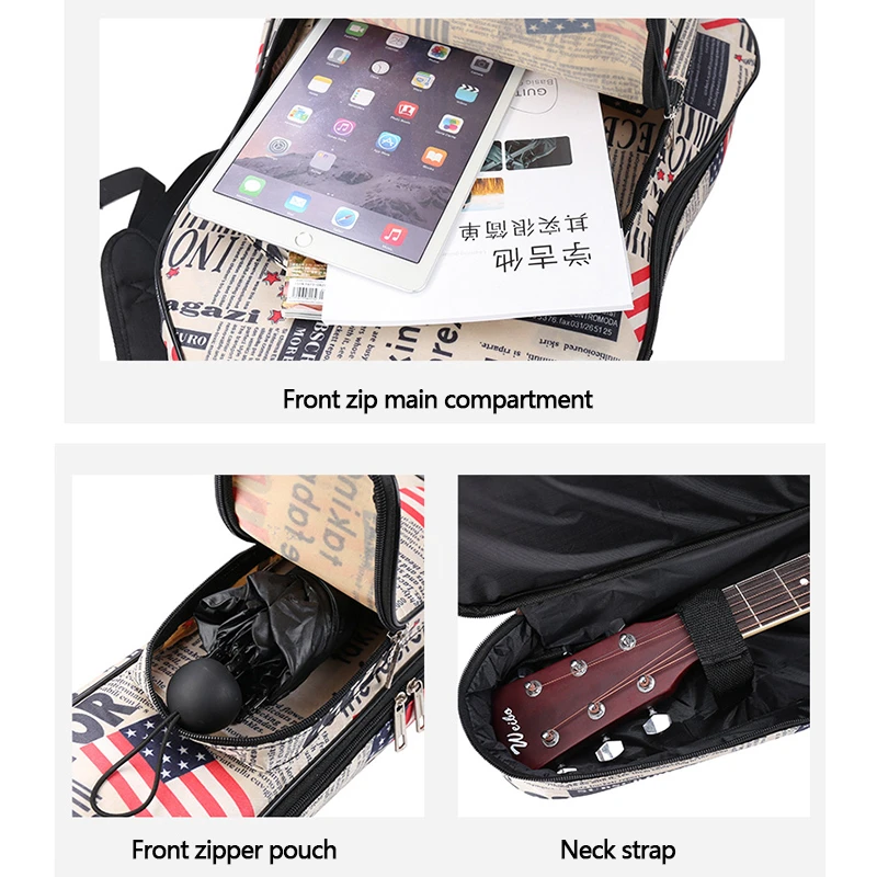 Чехол для гитары 40 / 41 дюйм сумка переноски рюкзак 600D водонепроницаемая из ткани
