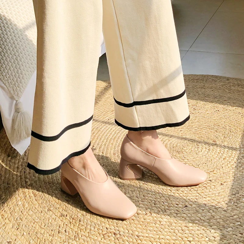 

MORAZORA 2021 New Arrival Women Pumps Genuine Leather High Heels Ladies Shoes Spring Autumn 2 Colors Ladies Single Shoes