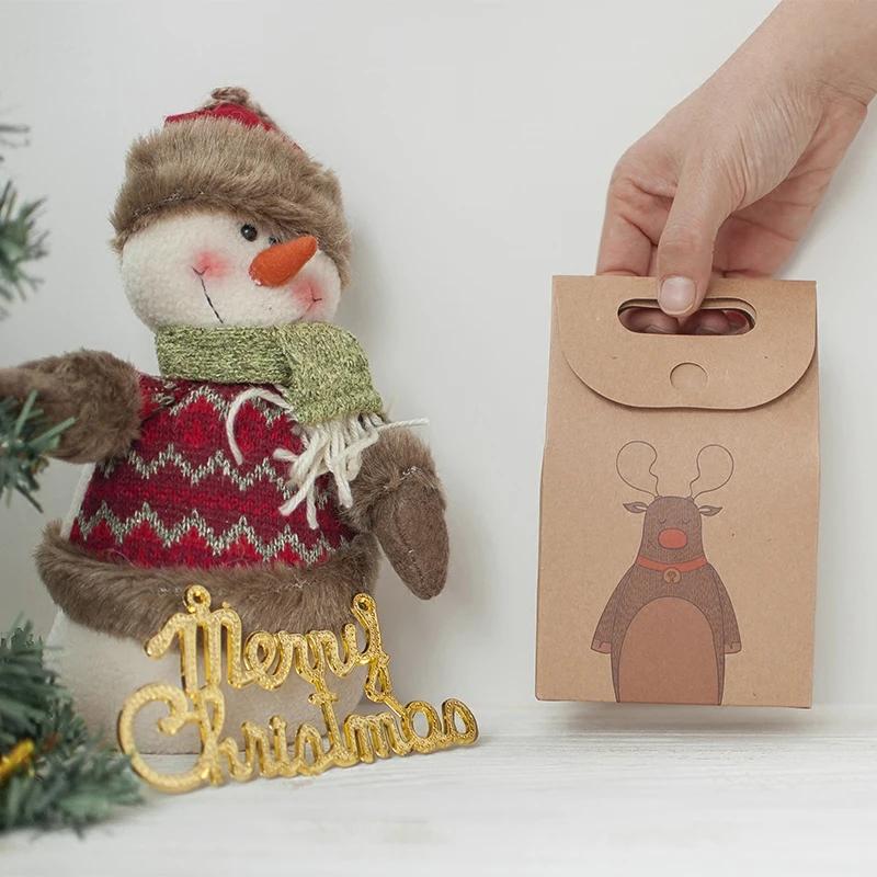 Рождественский складной органайзер для хранения крафт бумаги с мультяшным