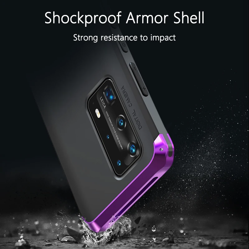 shockproof armor case for huawei mate 30 20 20x p40 p30 pro case hard tpu metal bumper phone cases cover accessories protection free global shipping