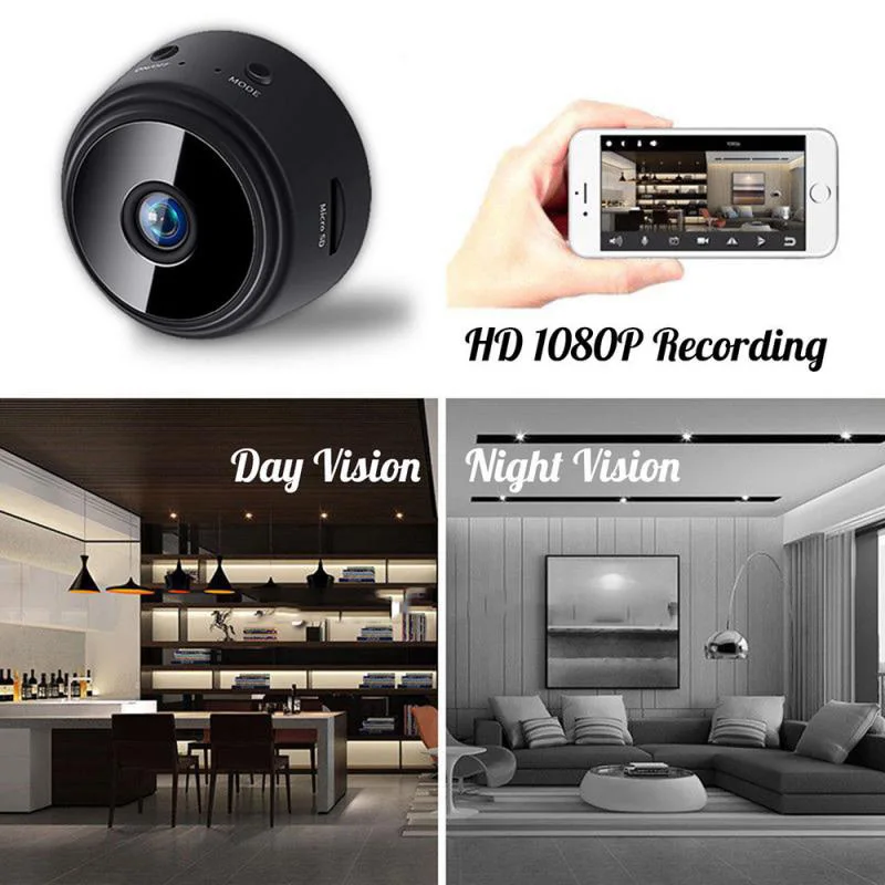 Мини Wi-Fi iIP-камера 1080P FHD камера ночного видения с микро SD-картой Беспроводная без