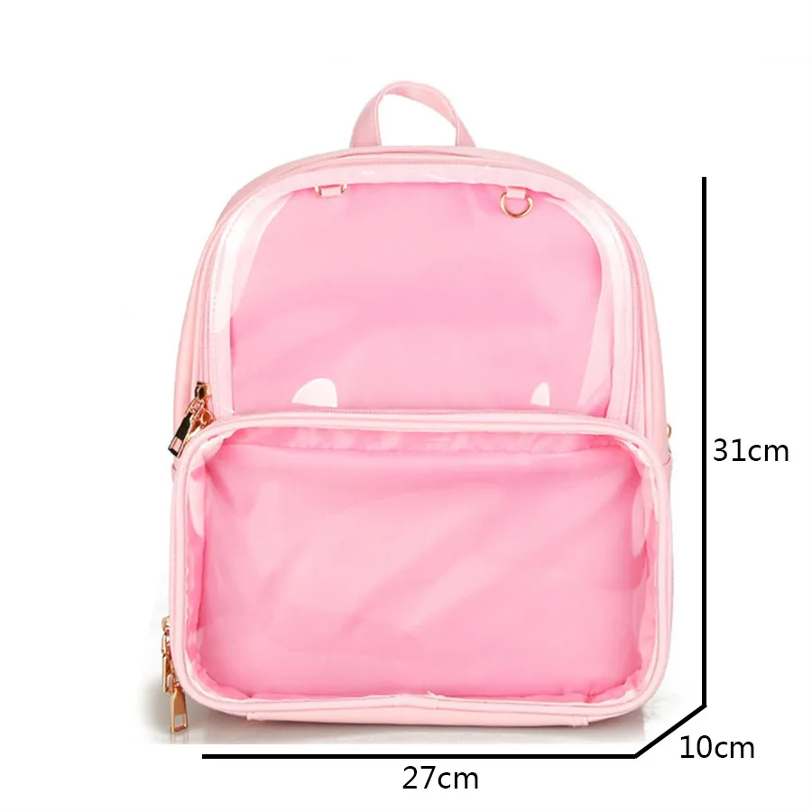 Милые прозрачные женские рюкзаки ПВХ желе цвет Школьный рюкзак мода Ita