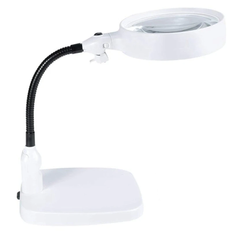 

LED Desk Magnifier with 120mm 10X Lens Bright Light Magnifying Tool Repair Tools Illuminated Table Magnifier,EU Plug