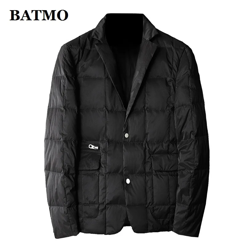 Мужская тонкая куртка BATMO на белом утином пуху большие размеры 80% 208 2019|Мужские