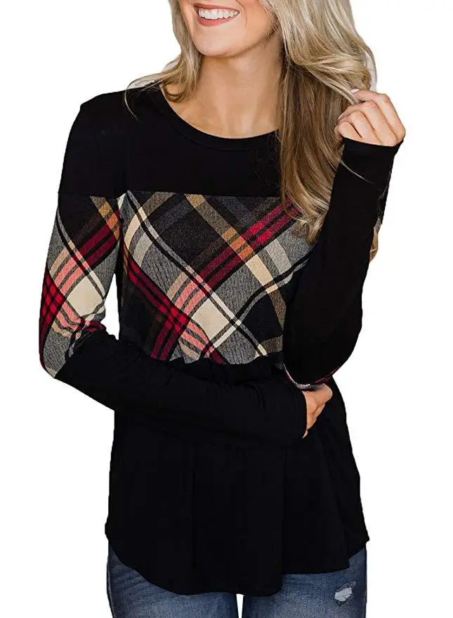 Зимняя одежда с длинными рукавами Футболка femme Модная цветная Повседневная