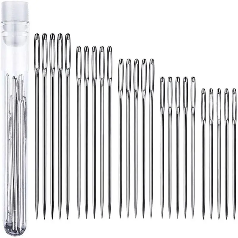 

17/25pcs Stainless Steel Sewing Needles Side Hole Hand Sewing Needles Self-Threading Blind Needle Household Sewing Accessories