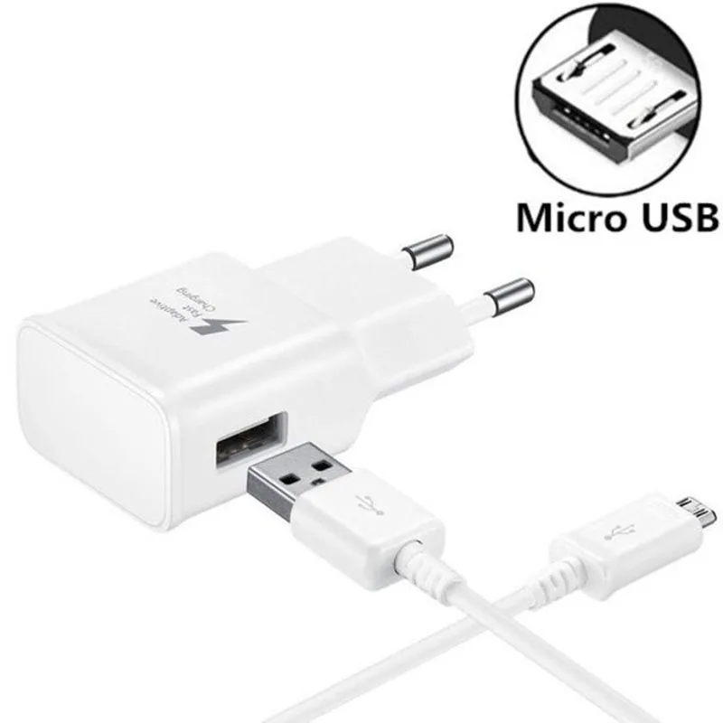 Для Samsung Адаптивное быстрое зарядное устройство 5 В 2A зарядный Micro USB кабель для S7
