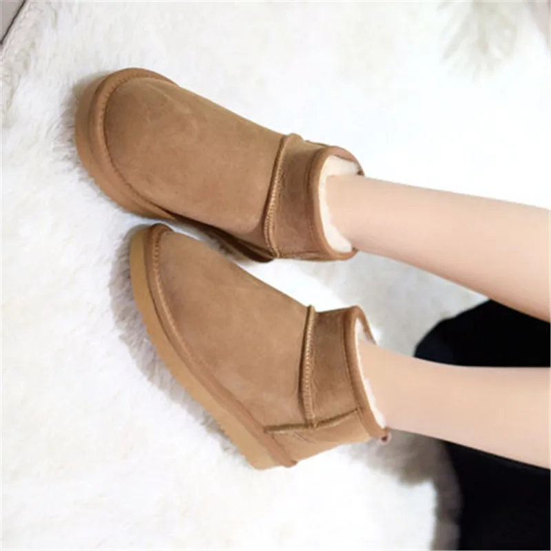 Новое поступление 2021 зимние ботинки теплые женские Модные ботильоны из овечьей
