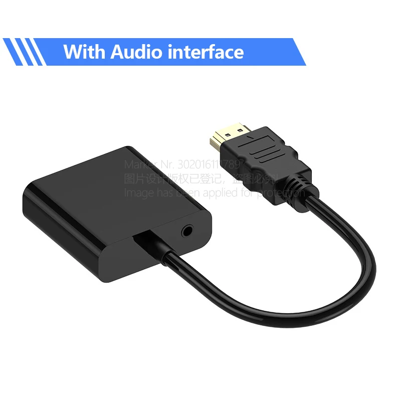 Адаптер конвертер AUN HDMI в VGA HD. Высококачественный переходник типа папа мама для