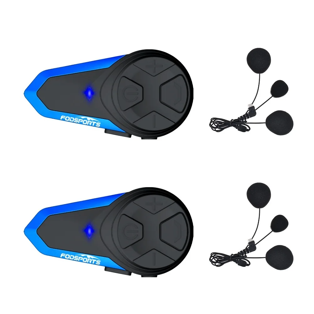 Fodsports 2 шт BT-S3 мотоциклетный шлем Bluetooth домофон мотоциклетный шлем гарнитура Водонепроницаемый BT переговорный Intercomunicador FM