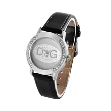 Top Luxury Brand Quartz Women Watch Fashion European Popular Style Leather Rhinestone Wristwatches R