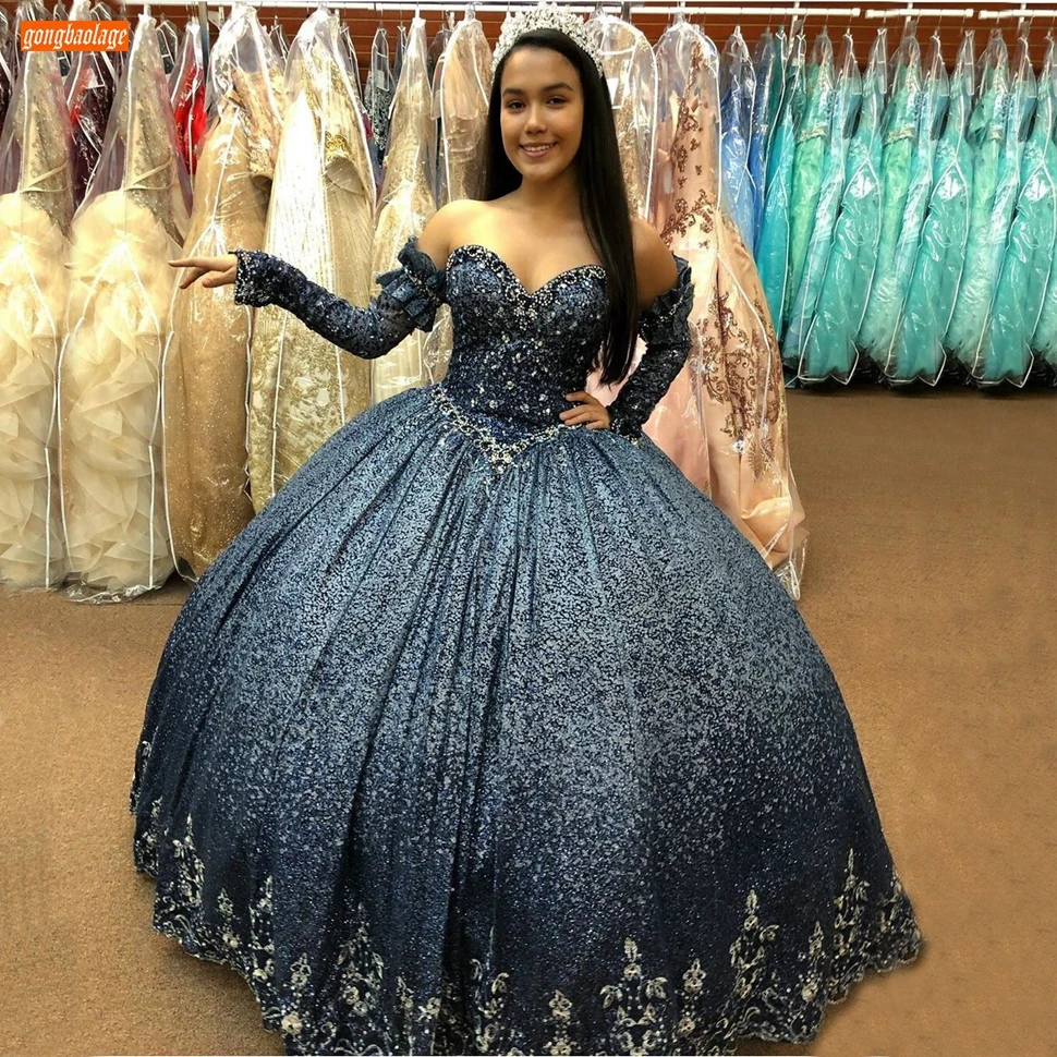 

Женское вечернее платье, темно-синее, со шнуровкой, блестками, светоотражающее, с длинным рукавом, на заказ, 2020