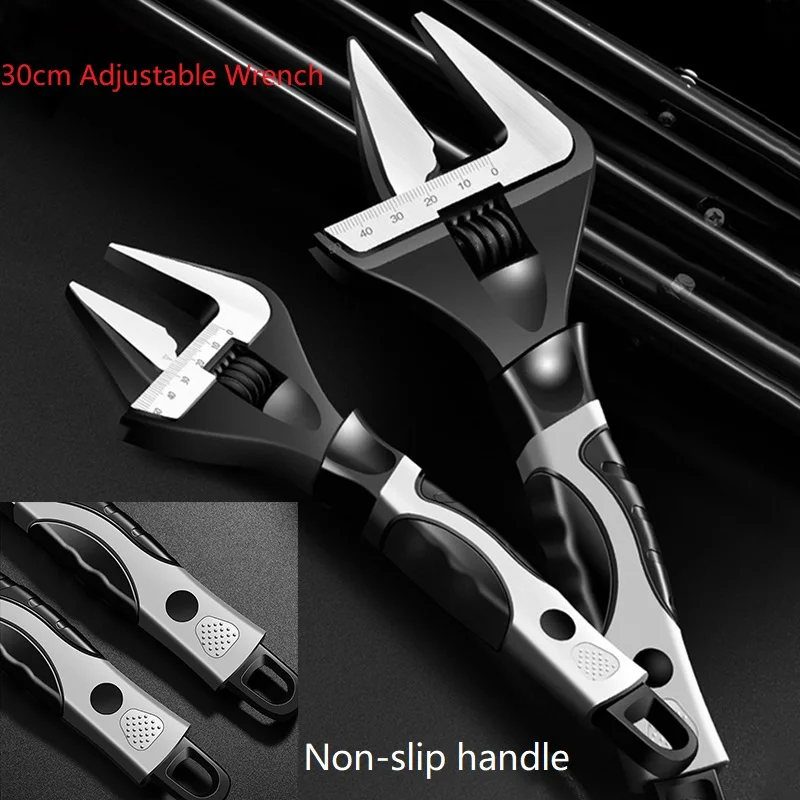

Adjustable Wrench 6/8/10/12-inch Multifunction Wrench Bathroom Large Opening Wrench Plumbing Repair Tool